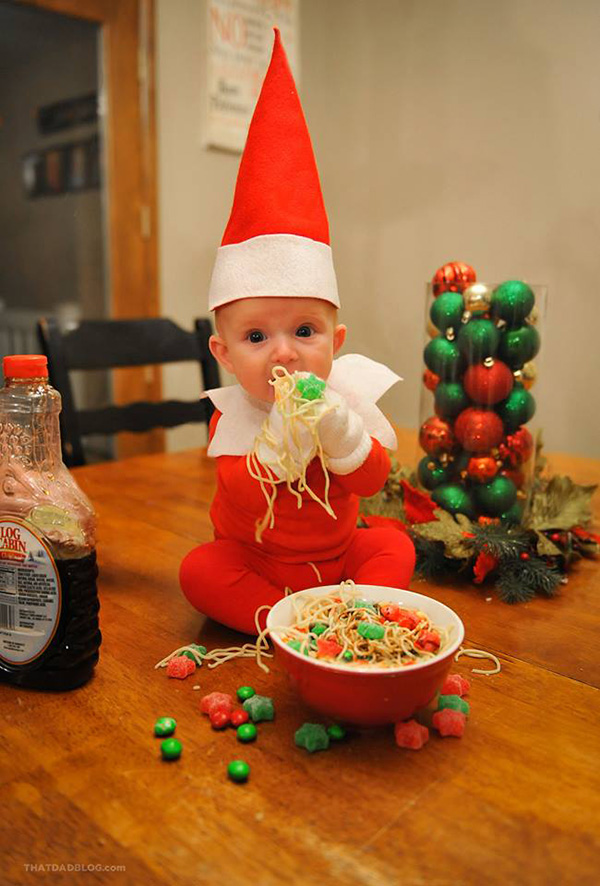 dad turns son into real elf on the shelf