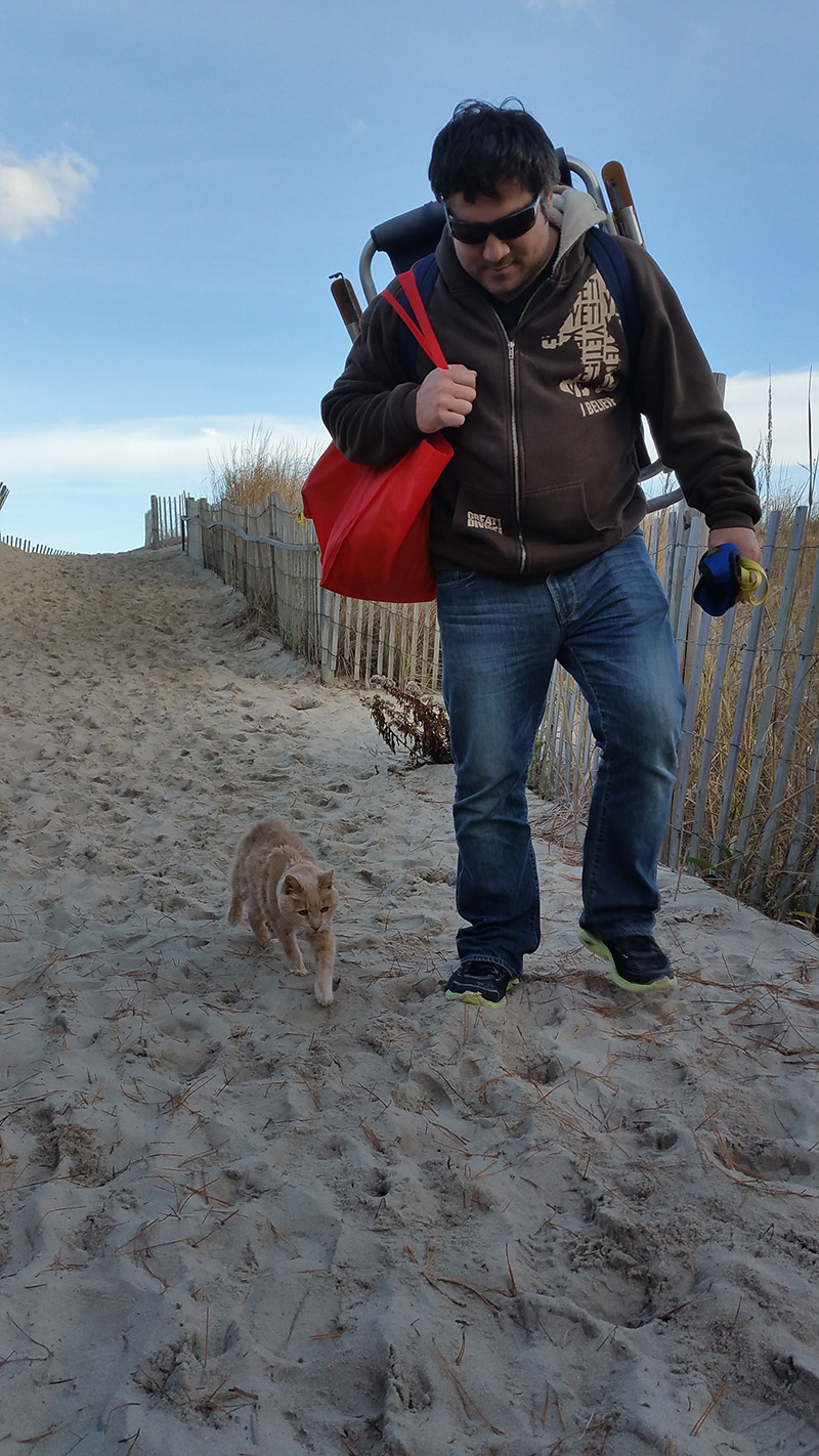 woman takes senior cat on bucket list adventures