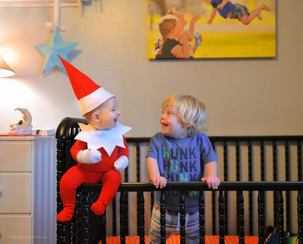 dad turns son into real elf on the shelf