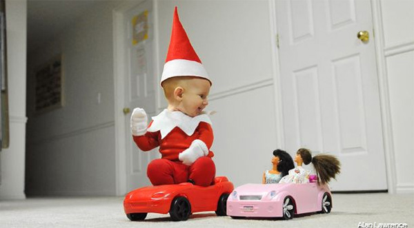 dad turns son into real elf on the shelf