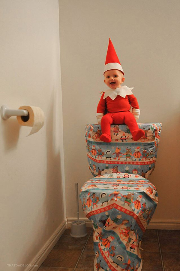 dad turns son into real elf on the shelf