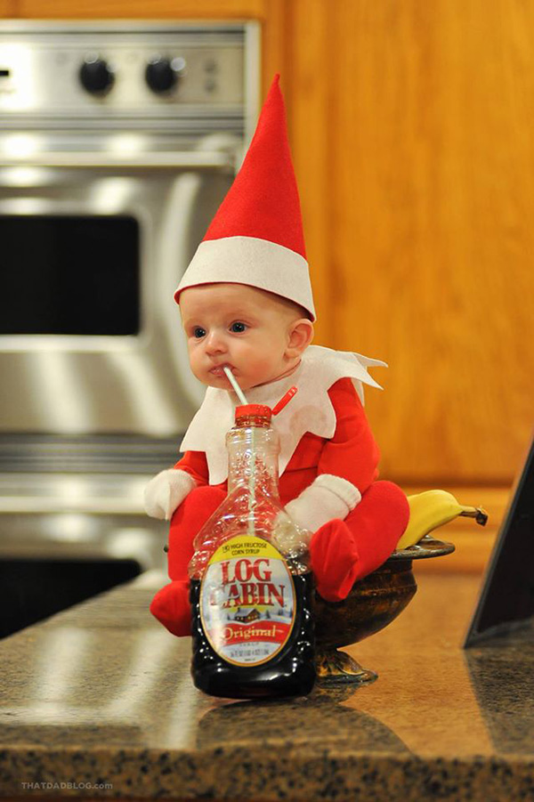 dad turns son into real elf on the shelf