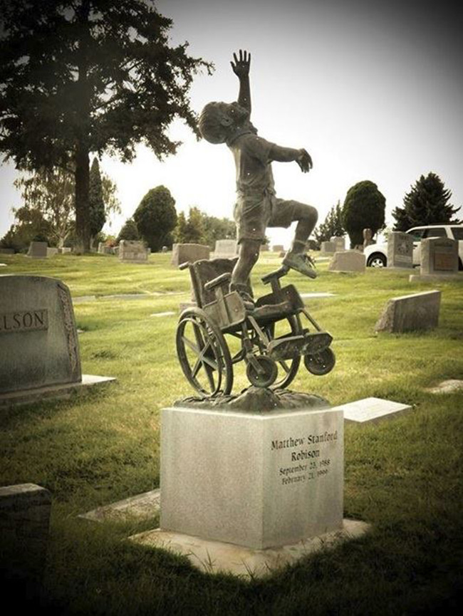 gravestone of little boy wheelchair