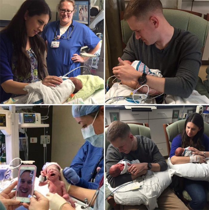 army dad sees quadruplets born facetime