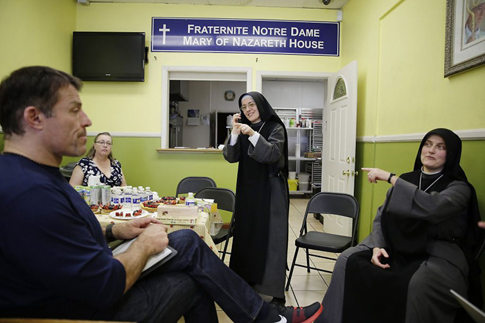 tony robbins saves nuns soup kitchen