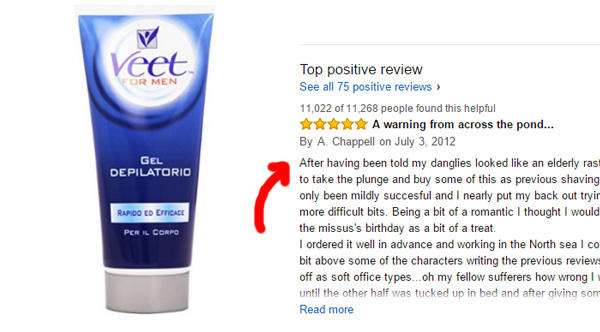 Read The Top Review For A Men's Hair Removal Product. I Can't Stop Laughing!