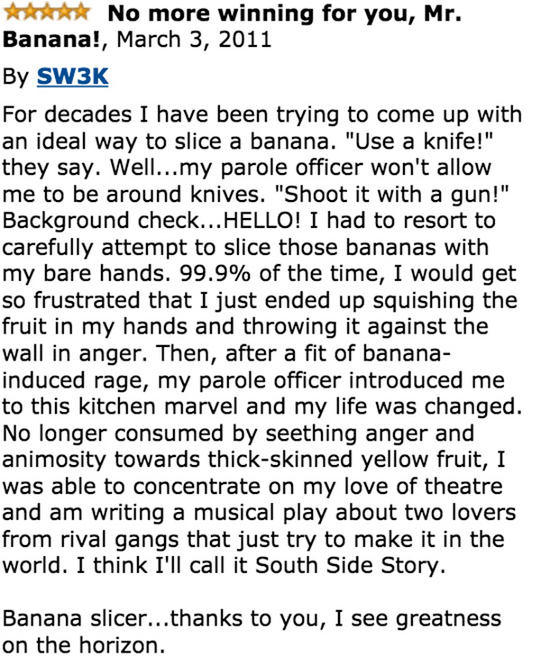 You Have The Read The Amazon Reviews On This Banana Slicer
