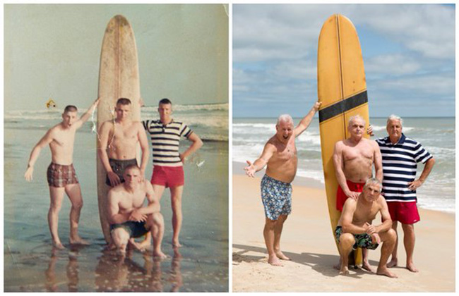 marines return for beach pic 50 years