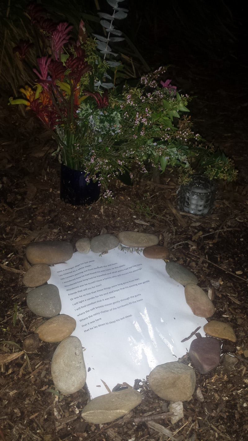 letter for homeless man grave