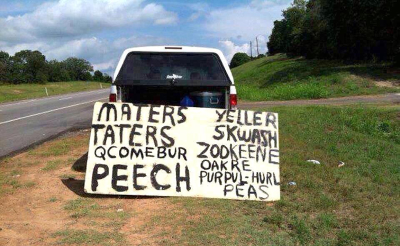 funny produce roadside signs