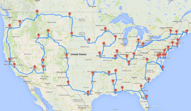 best road trip covers all states in America