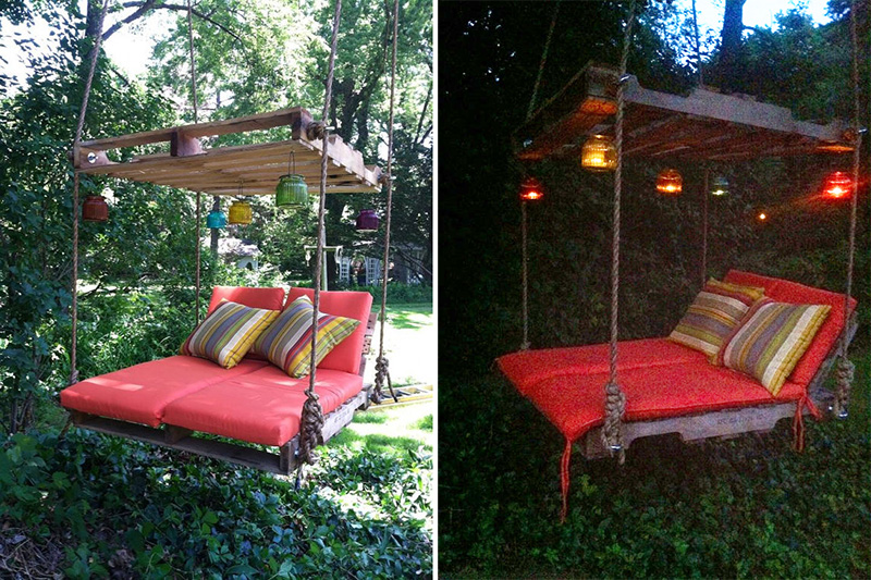 pallet tree swing DIY