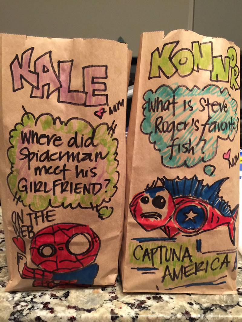 This Mom Sends Her 2 Boys To School Every Day With Hilarious Lunchbag Puns