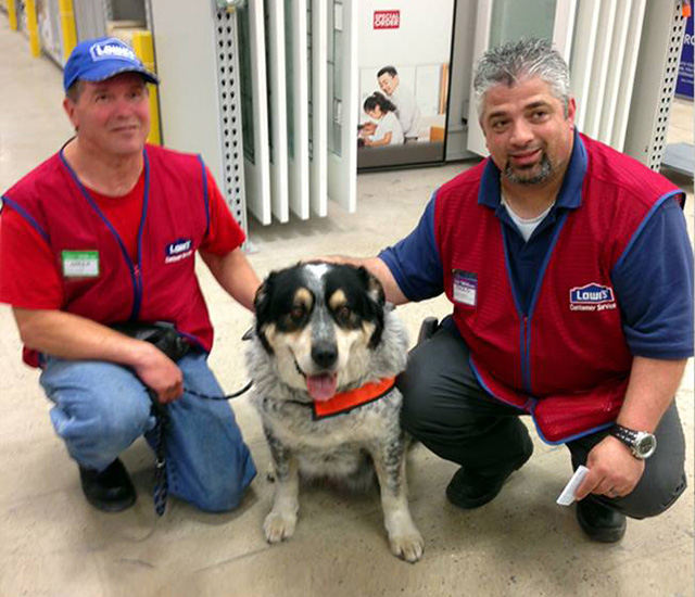 Lowes hires man with service dog