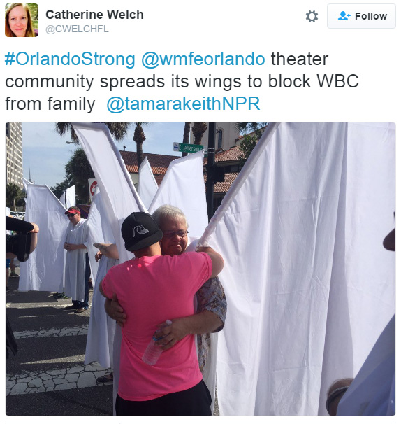 angels drown out protestors orlando