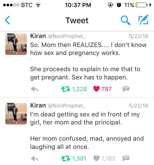 funny twitter story boy got girl pregnant never kissed