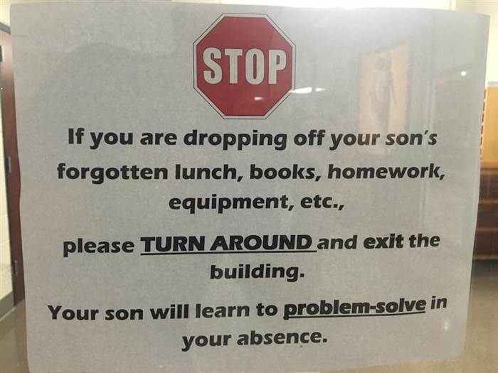 school says let kids problem solve without parents