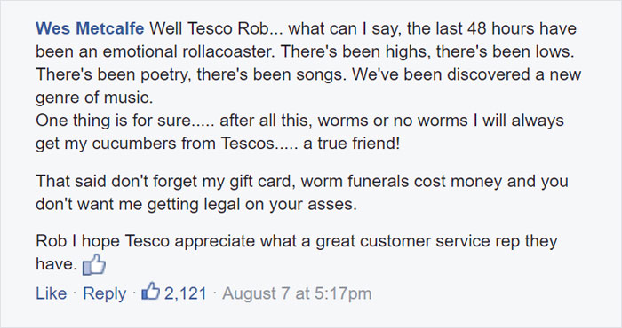 Tesco funny cucumber worm