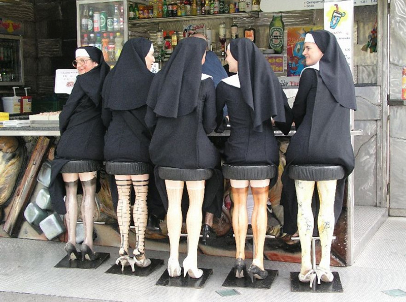 nuns on sexy leg bar stools