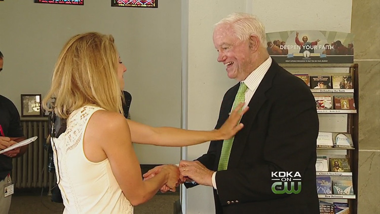 Man With Brides Fathers Heart Walks Her Down Aisle At Wedding