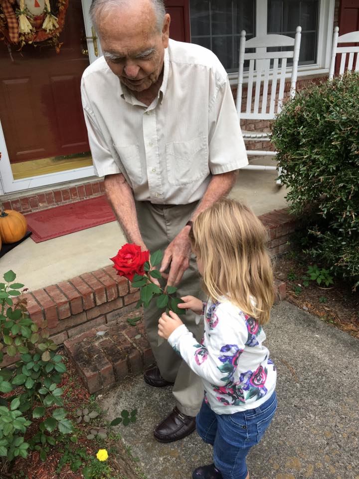 little girl helps old man good news