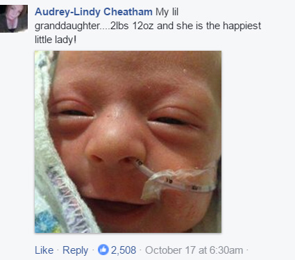 smiling happy preemie baby inspires