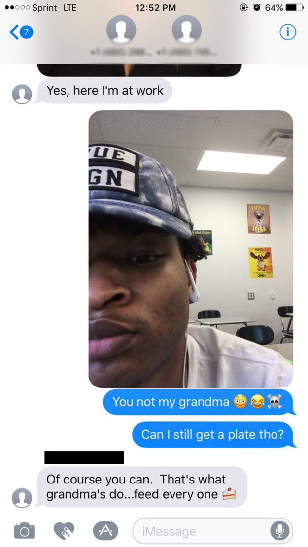 thanksgiving grandma and stranger text