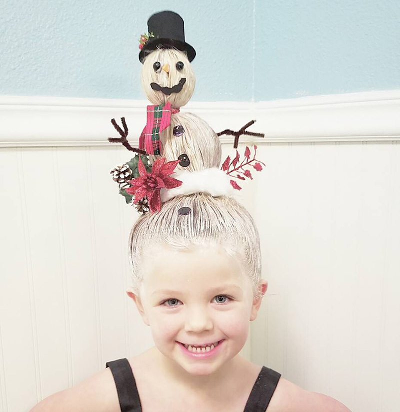 dad daughter amazing Christmas hair