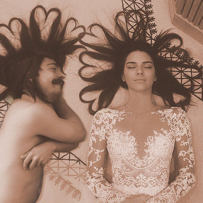 guy photoshops himself into Kendall Jenner photos