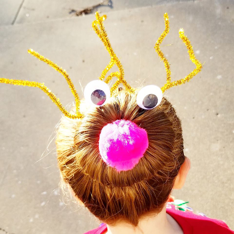 dad daughter amazing Christmas hair