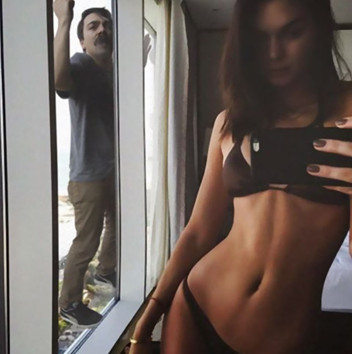 guy photoshops himself into Kendall Jenner photos