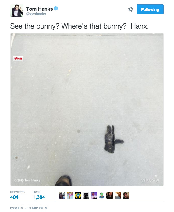 Tom Hanks twitter lost and found