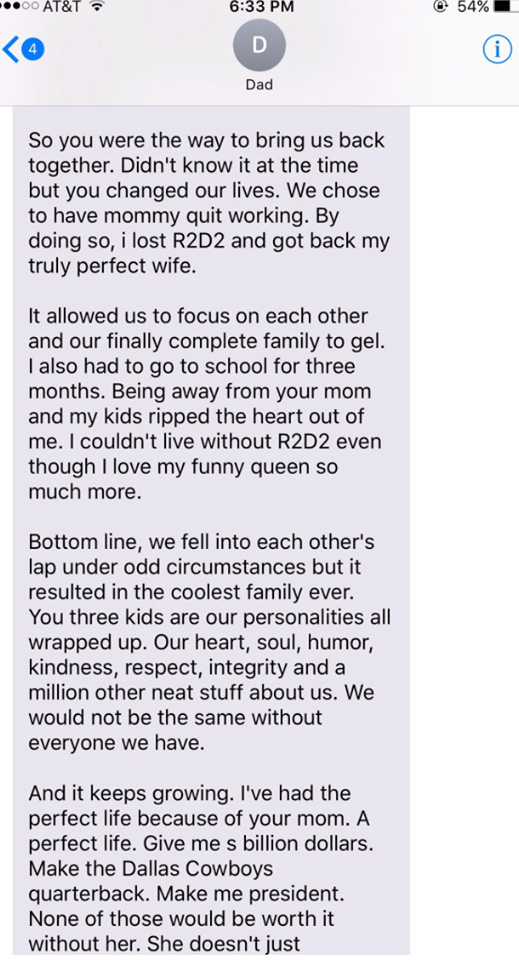 Dad tells daughter how he fell for Mom