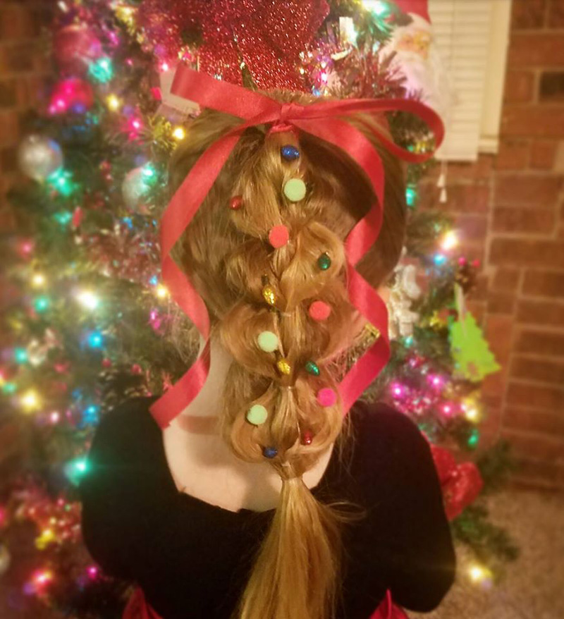 dad daughter amazing Christmas hair