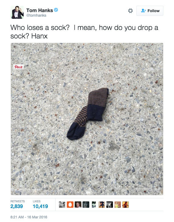 Tom Hanks twitter lost and found