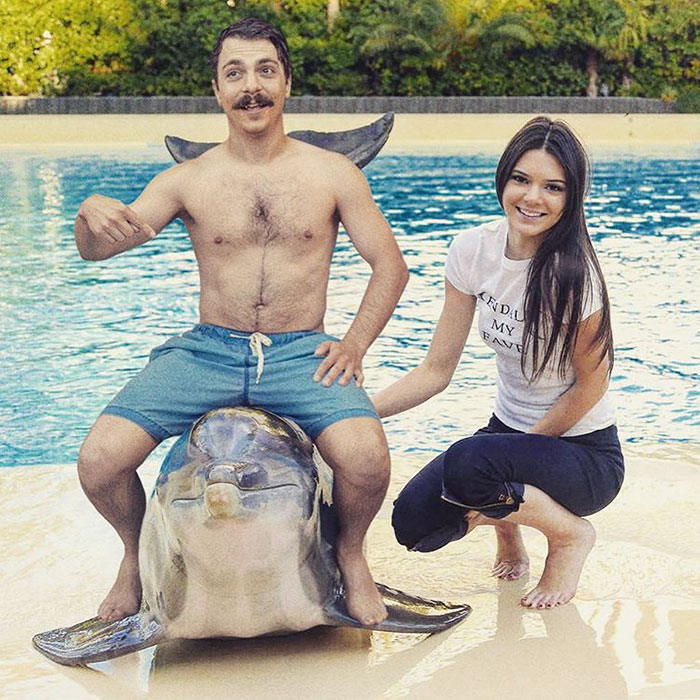 guy photoshops himself into Kendall Jenner photos