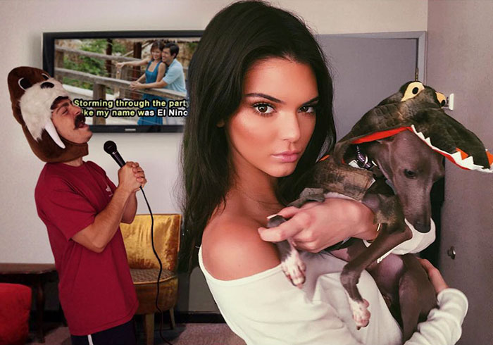 guy photoshops himself into Kendall Jenner photos