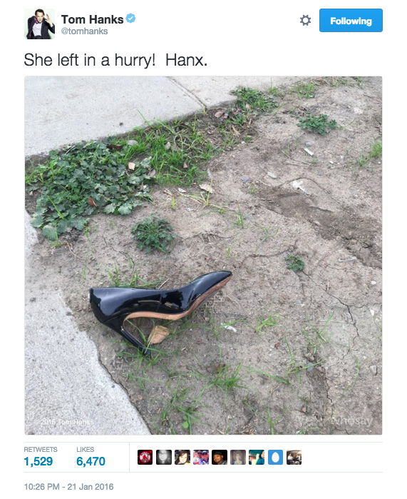 Tom Hanks twitter lost and found