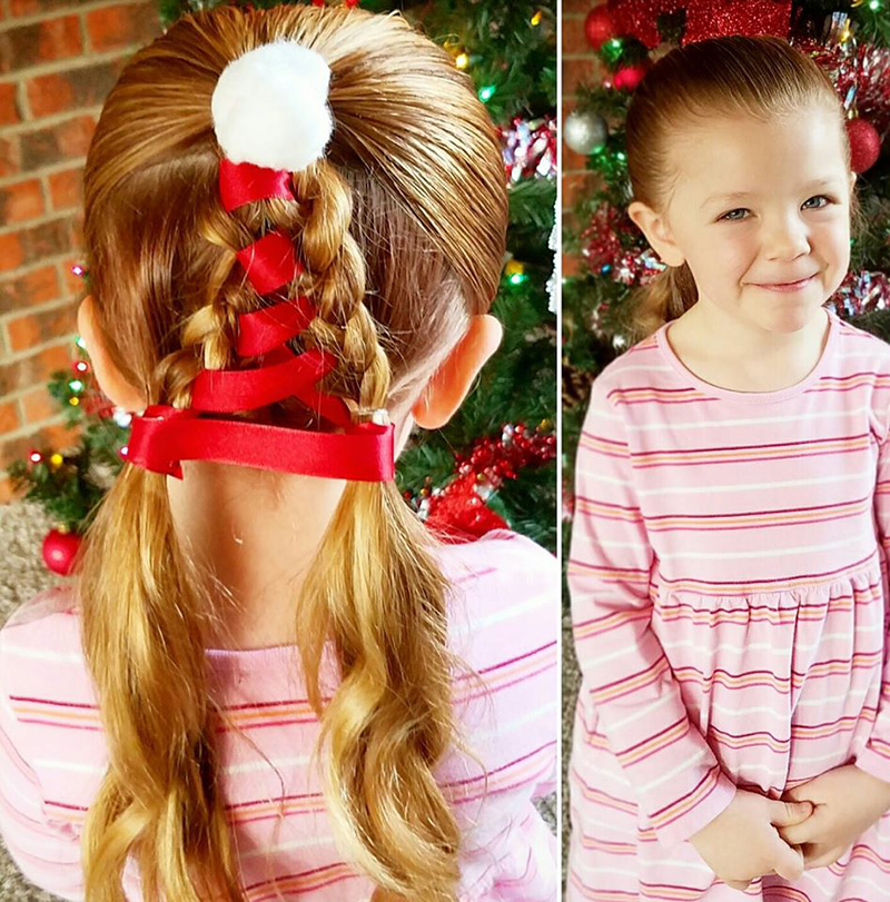 dad daughter amazing Christmas hair