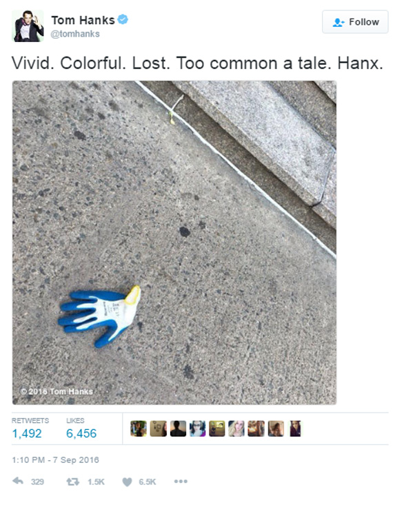 Tom Hanks twitter lost and found