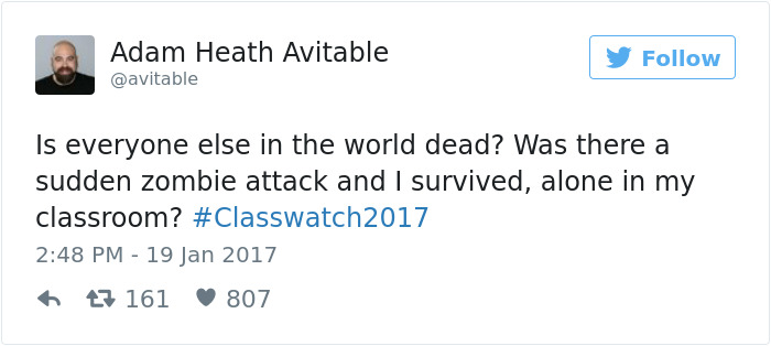 professor tweets no students show to class