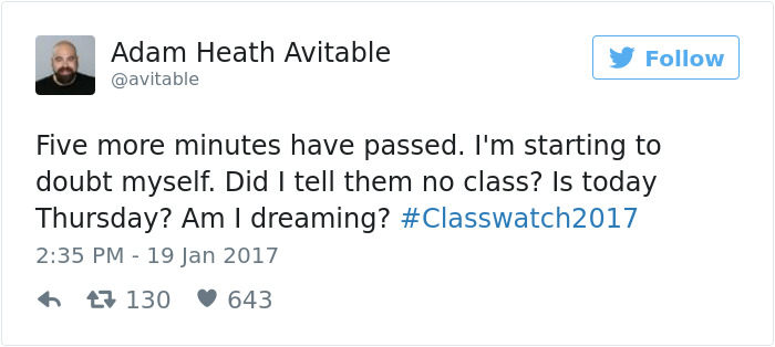 professor tweets no students show to class