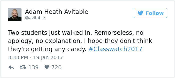 professor tweets no students show to class
