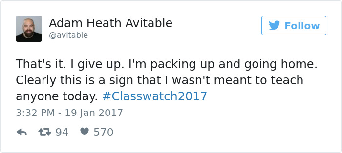 professor tweets no students show to class