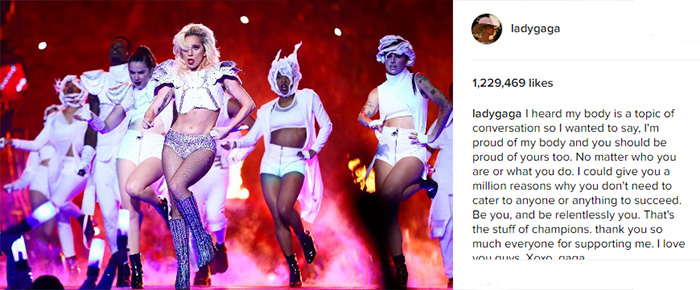 lady gaga response to body shamers