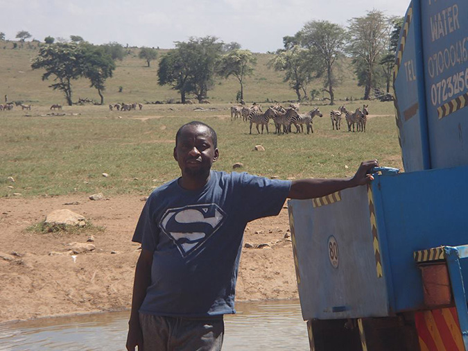 farmer brings wild animals water drought