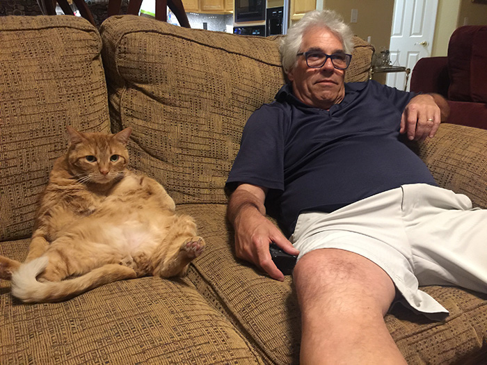 cat and dad buddies