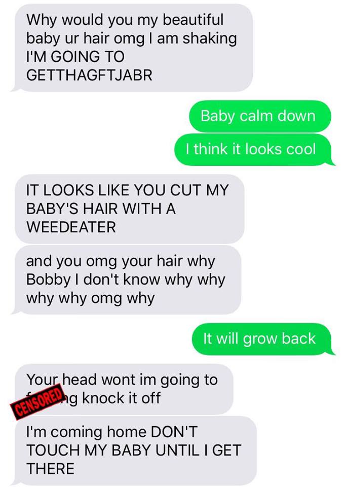dad pranks mom kid shaved head funny