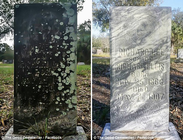 man spends days off cleaning veteran tombstones