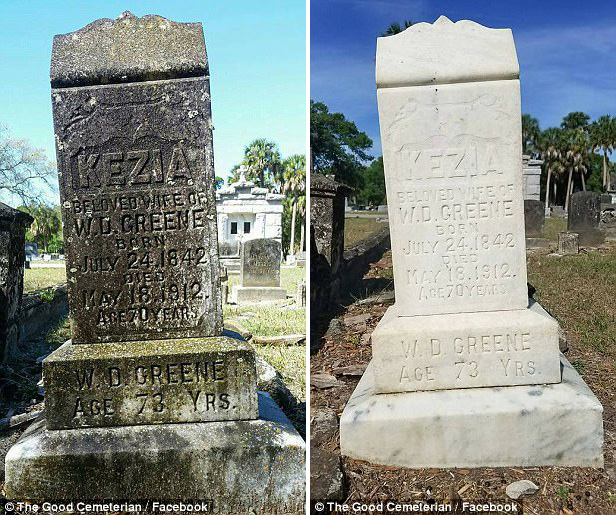 man spends days off cleaning veteran tombstones